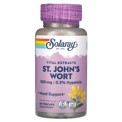 Solaray, Vitalextrakte, Johanniskraut, 300 mg, 60 vegetarische Kapseln