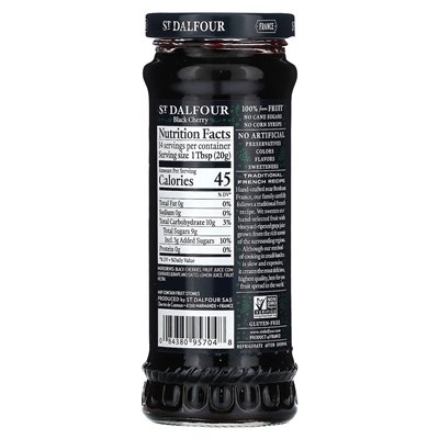 St. Dalfour, Black Cherry Fruit Spread, 10 uncji (284 g) St. Dalfour, Black Cherry Fruit Spread, 10 uncji (284 g)
