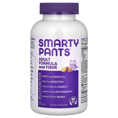 SMARTYPANTY, FORMULA DORODZI I Włókno, cytryna, banan truskawkowy i pomarańczowy, 180 gumzy SMARTYPANTY, FORMULA DORODZI I Włókno, cytryna, banan truskawkowy i pomarańczowy, 180 gumzy