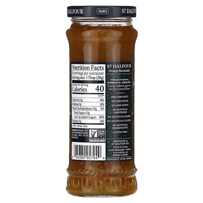 St. Dalfour, Orange Marmalade Fruit Breakdown, 10 oz (284 g)