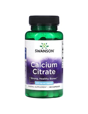 Swanson, Calcium Citrate, 200mg, 60 Capsules
