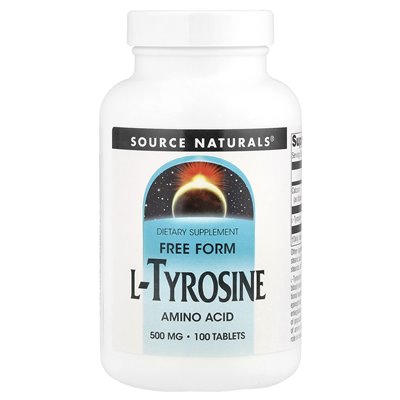 Źródło Naturals, L-tyrozyna, 500 mg, 100 tabletek