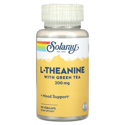 Solaray, L-Theanine with Green Tea, 200mg, 90 Vegcaps