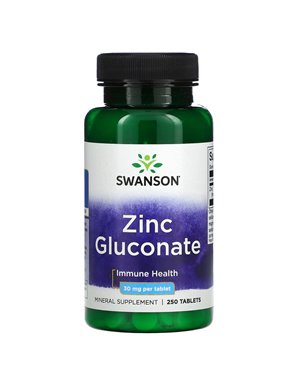 Swanson, Glukonian Cynku, 30 mg, 250 tabletek