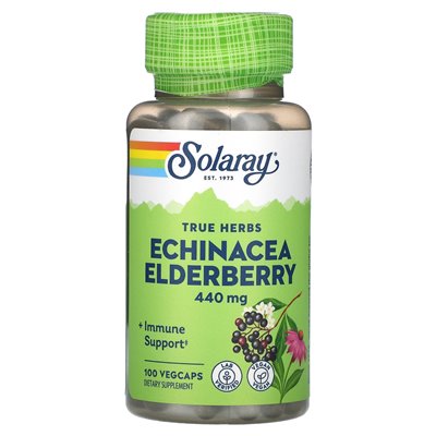 Solaray, True Herbs, Echinacea Elderberry, 440 mg, 100 Vegcaps