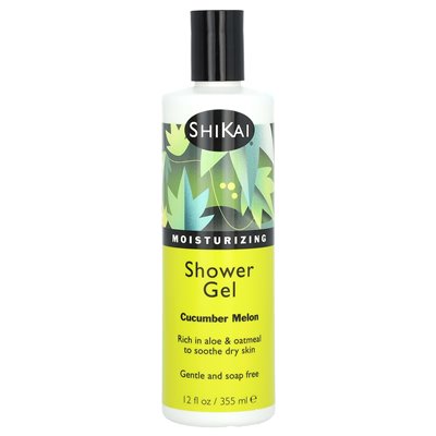Shikai, nawilżający żel prysznicowy, melon ogórka, 12 flory (355 ml)
