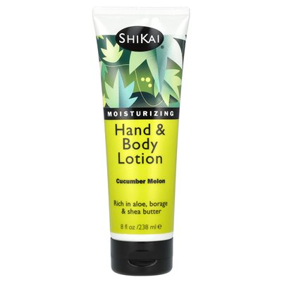 Shikai, nawilżający balsam dłoni i ciała, melon ogórka, 8 fl oz (238 ml)