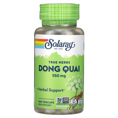 Solaray, True Herbs, Dong Quai, 550 mg, 100 pflanzliche Kapseln