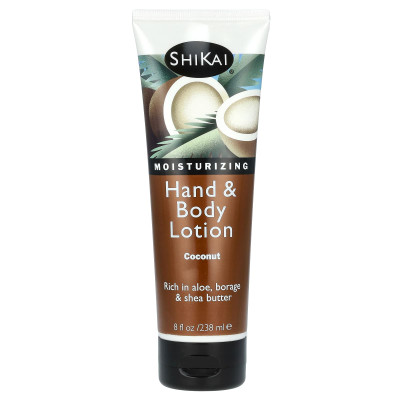 Shikai, nawilżający balsam dłoni i ciała, kokos, 8 fl oz (238 ml)