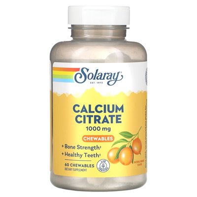 Solaray, Calciumcitrat, natürliche Orange, 1000 mg, 60 Kautabletten (250 mg pro Tablette)