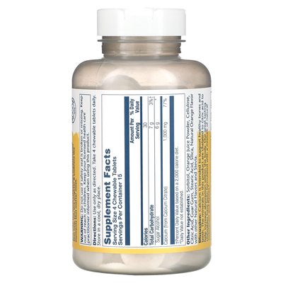 Solaray, Calciumcitrat, natürliche Orange, 1000 mg, 60 Kautabletten (250 mg pro Tablette)