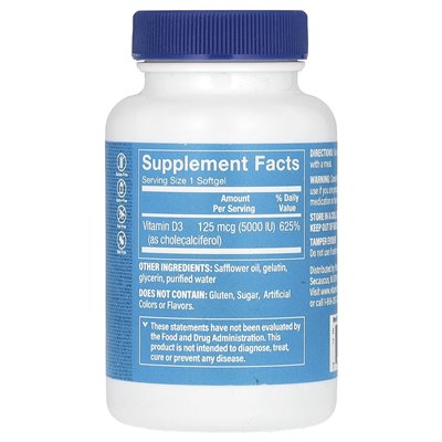 The Vitamin Shoppe, witamina D3, 125 MCG (5000 IU), 200 miękkich
