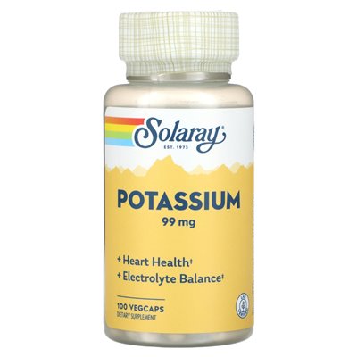 Solaray, Kalium, 99 mg, 100 vegetarische Kapseln
