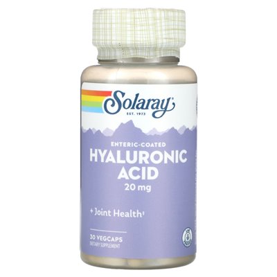 Solaray, magensaftresistente Hyaluronsäure, 20 mg, 30 pflanzliche Kapseln