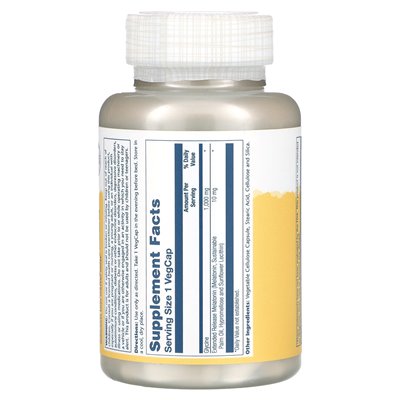 Solaray, Melatonina z wydalonym uwalnianiem z glicyną, 10 mg, 100 Vegcaps