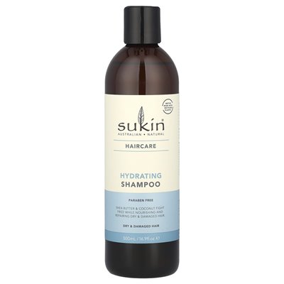 SUKIN, Hydrating Shampoo, suche i uszkodzone włosy, 16,9 Fl Oz (500 ml)