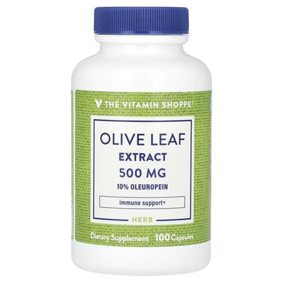 Witaminy Shoppe, ekstrakt z liści oliwek, 500 mg, 100 kapsułek