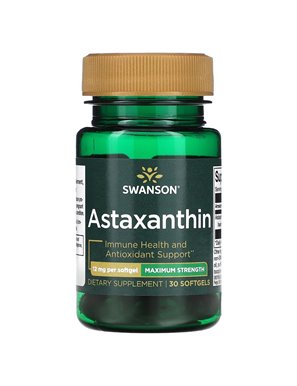 Swanson, Astaxanthin, Maximum Strength, 12 mg, 30 Softgels Swanson, Astaxanthin, Maximum Strength, 12 mg, 30 Softgels