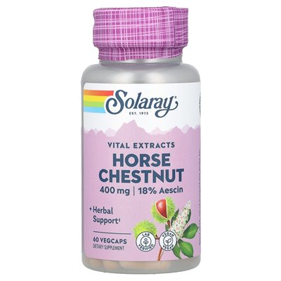 Solaray, ätherische Extrakte, Rosskastanie, 400 mg, 60 Gemüse