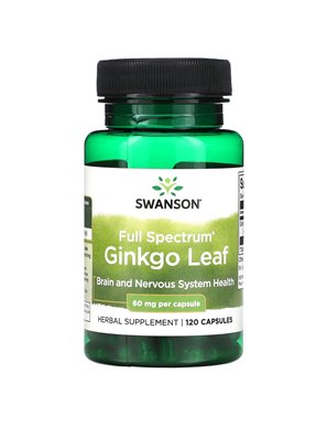 Swanson, Full Spectrum Ginkgo Leaf, 60mg, 120 Capsules Swanson, Full Spectrum Ginkgo Leaf, 60mg, 120 Capsules