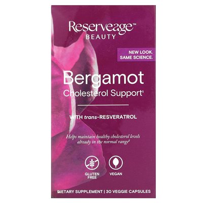 Reserveage Beauty, Bergamot Cholesterol Support, 30 Capsules wegetariańskich