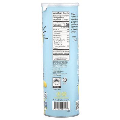 The Good Crisp Company, Potato Crisps, Sea Salt and Vinegar, 5.6 oz (160 g)