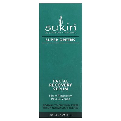 SUKIN, SUPER GREENS, Gesichts-Erholungsserum, 1,01 Fl Oz (30 ml)