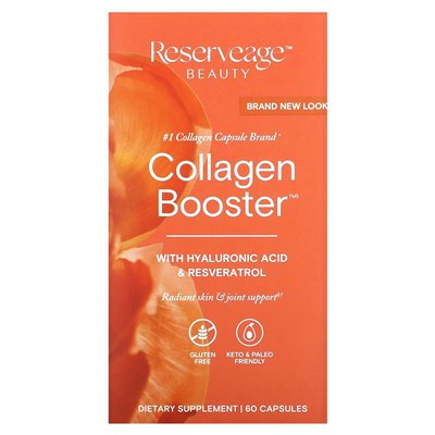 Reserveage Beauty, Collagen Booster mit Hyaluronsäure und Resveratrol, 60 Kapseln