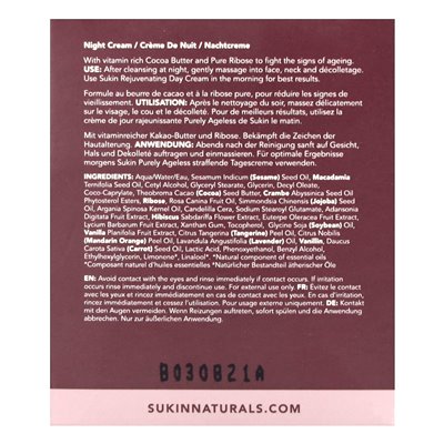 SUKIN, Pure Timeless Regenerative Nachtcreme, 4,06 fl oz (120 ml)