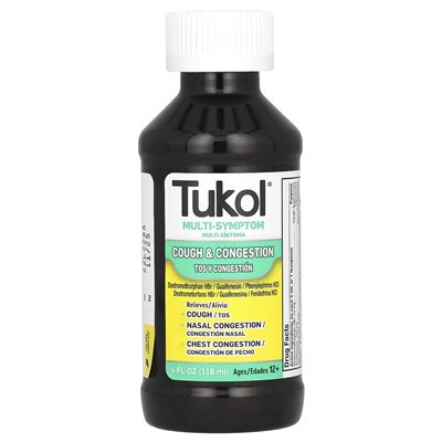 Tukol, multi-symptom, kaszel i przekrwienie, w wieku 12+, 4 fl oz (118 ml)