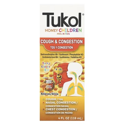 Tukol, miodowe dzieci, kaszel i zatłoczenie, w wieku 4+, naturalny miód, 4 fl oz (118 ml)