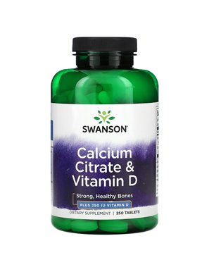 Swanson, Calcium Citrate & Vitamin D, 250 Tablets
