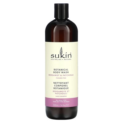 Sukin, Botanical Body Wash, Bergamot &amp Patchouli, 16. 9 uncji (500 ml)