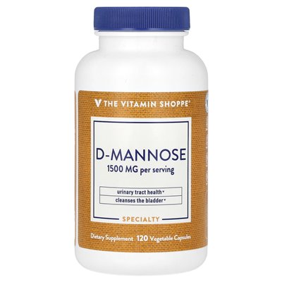 Witaminy Shoppe, D-Mannose, 1500 mg, 120 kapsułek warzywnych (500 mg na kapsułkę)