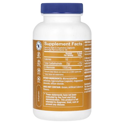 Witaminy Shoppe, D-Mannose, 1500 mg, 120 kapsułek warzywnych (500 mg na kapsułkę)