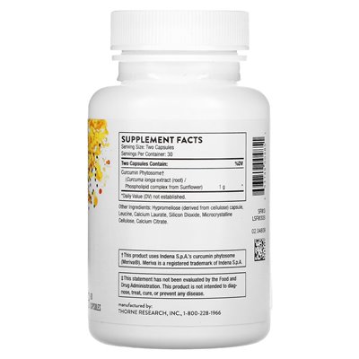 Thorne, Curcumin Phytosome, 1000mg, 60 Capsules