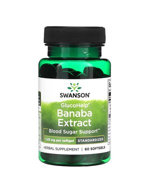 Swanson, GlucoHelp, Banaba-Extrakt, 1,33 mg, 60 Weichkapseln Swanson, GlucoHelp, Banaba-Extrakt, 1,33 mg, 60 Weichkapseln