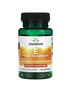 Swanson, gemischtes Vitamin E mit Tocopheryl, 200 IE (134 mg), 100 Weichkapseln Swanson, gemischtes Vitamin E mit Tocopheryl, 200 IE (134 mg), 100 Weichkapseln