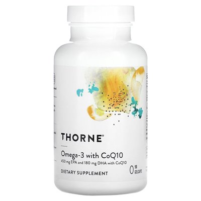 Thorne, Omega-3 z COQ10, 90 gelcaps