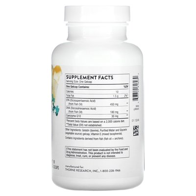 Thorne, Omega-3 mit COQ10, 90 Gelkapseln
