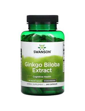 Swanson, Wyciąg z Miłorzębu Japońskiego, 60 mg, 240 Kapsułek