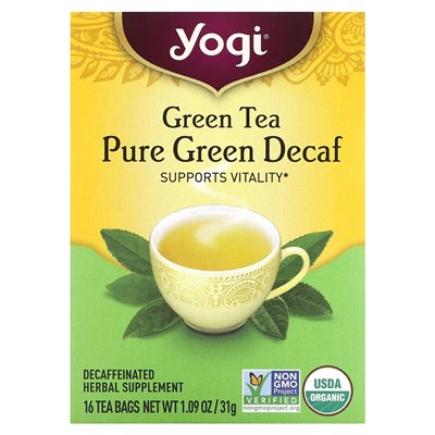 Yogi Tea, Reiner Grüner Tee, ungestielt, 16 Teebeutel, 1,09 oz (31 g)