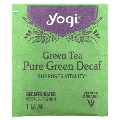 Yogi Tea, Reiner Grüner Tee, ungestielt, 16 Teebeutel, 1,09 oz (31 g)