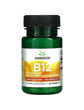 Swanson, B12, 5,000 mcg, 60 Tablets