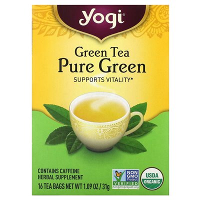 Yogi Tea, Reiner Grüner Tee, 16 Teebeutel, 1,09 oz (31 g)