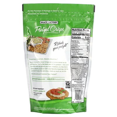 Snack Factory, Pretzel Chips, Garlic Parmesan, Deli Style, 7.2 oz (204 g)