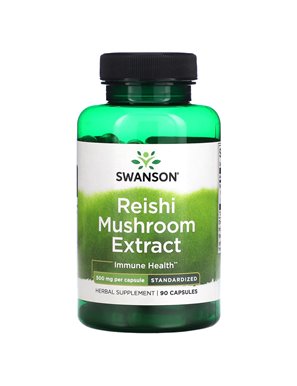 Swanson, Ekstrakt Grzyba Reishi, Standaryzowany, 500 mg, 90 Kapsułek Swanson, Ekstrakt Grzyba Reishi, Standaryzowany, 500 mg, 90 Kapsułek