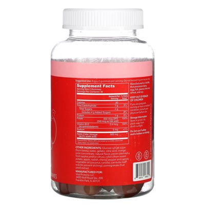 Vital Proteins, Guma z Jabłkowego Octu, Jabłko, 60 Gumiaków