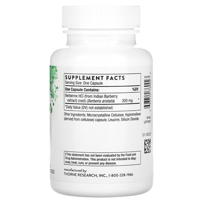 Thorne, Berberin, 200 mg, 60 Kapseln