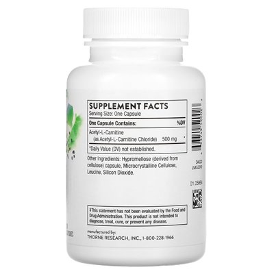 Thorne, Acetyl-L-Carnitin, 500 mg, 60 Kapseln